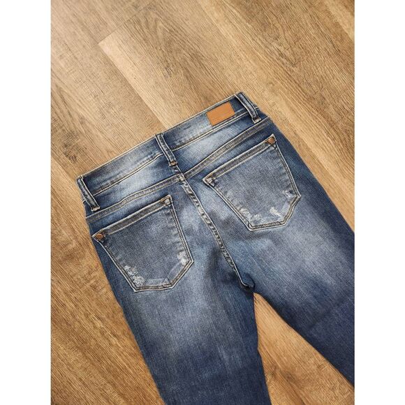 Judy Blue 'Relaxed Fit' 5/27 (27x26.5) womens jeans distressed medium wash - Picture 9 of 10